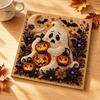 Unique Artistic Bead Work Ghost Faux Pearl Art Kit, Halloween Painting DIY Cute Holiday Mantel Ornaments Absurd Skeleton 3D Craft Kit for Adults, Home