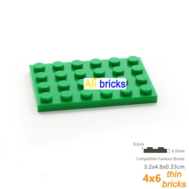 

8pcs/lot DIY Blocks Building Bricks Thin 4X6 Educational Assemblage Construction Toys for Children Size Compatible With Brand