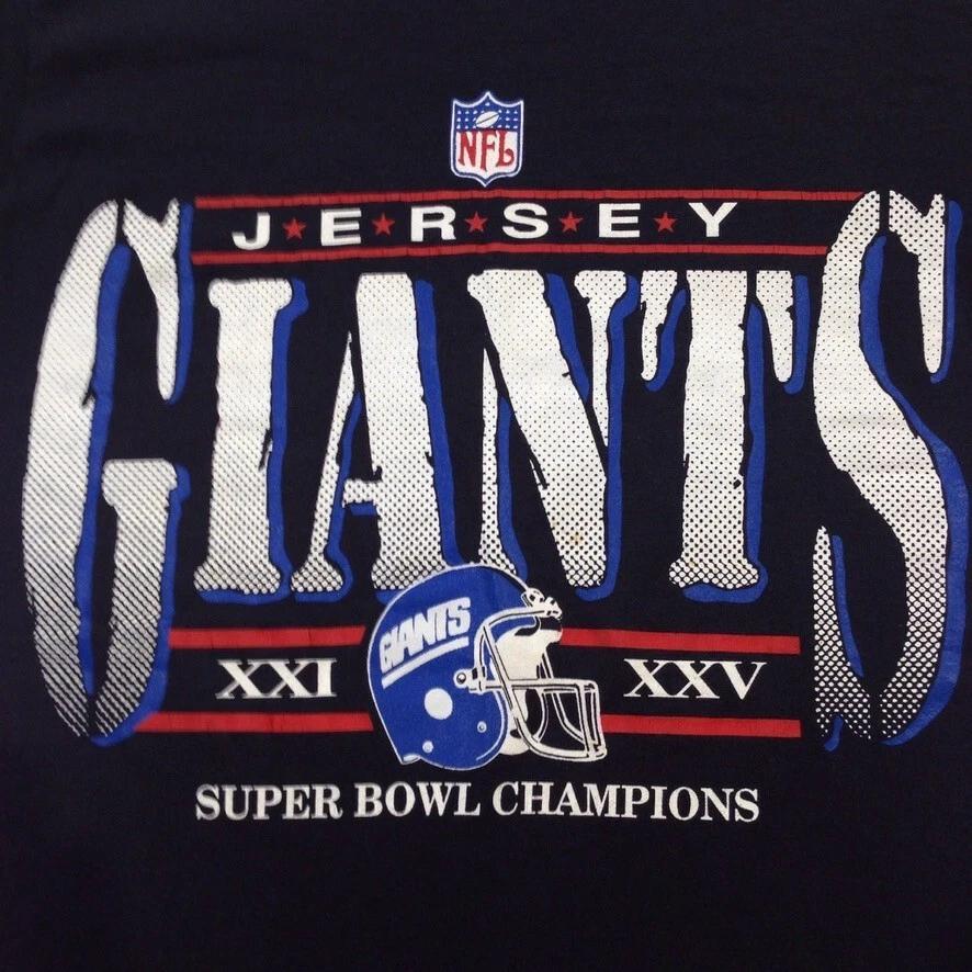 vtg 90s NEW YORK GIANTS SUPER BOWL NEW JERSEY T-Shirt SMALL nfl football jersey M