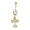 Personality Cross Pendants Navel Rings For Women Zircon Belly Button Nail Body Piercings Jewelry