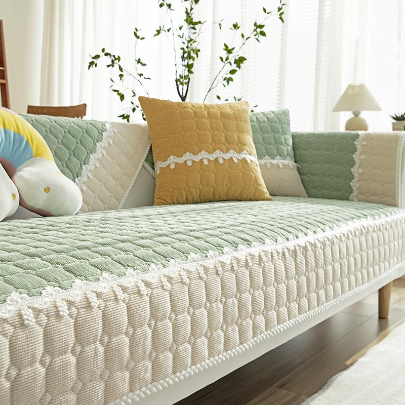 Sofakissen Plüsch Einfaches rutschfestes Kissen Vier Jahreszeiten Universal Winter Ledersofabezug Handtuch Rückenlehnenbezug Tuch