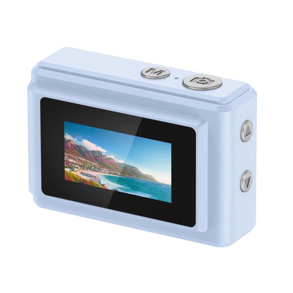 IRT Recollo (Azul) Mini Câmera de Brinquedo, Câmera Digital Compacta com Capacidades de Foto e Vídeo, Inclui Cartão MicroSD
