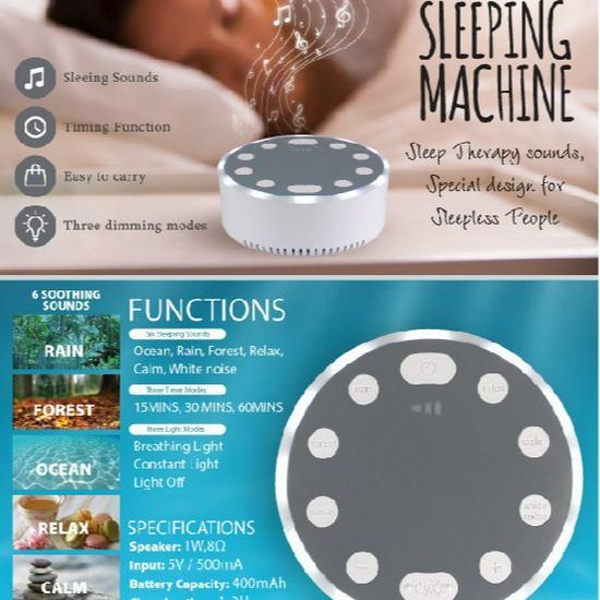 White Noise Sleep Aid & Mood Light Speaker
