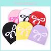 Korean Style Knit Beanie With Bowknot For Winter Cold Weather Wear