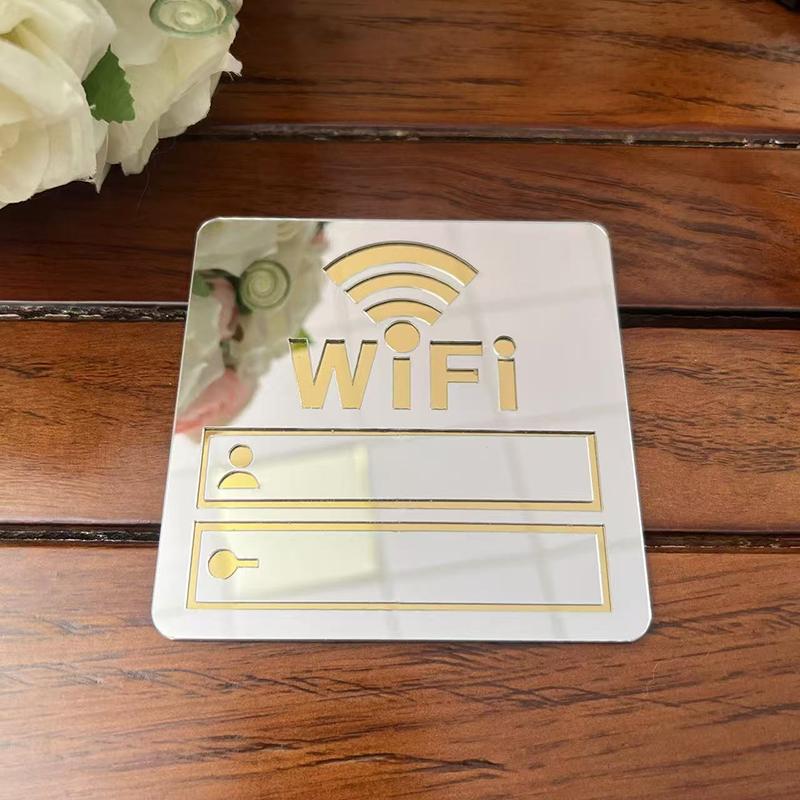 10Cm Wifi Sign Mirror Wall Stickers Rewritable Handwriting Account And Password   3D Acrylic Tools Accessories