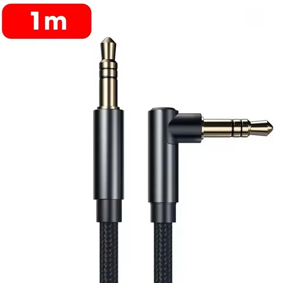 Cablu audio Jack de 3,5 mm, cot de 90 de grade, mascul la mascul, difuzor Aux, sârmă pentru Samsung Xiaomi, MP3/4 video, adaptor pentru căști auto, cablu