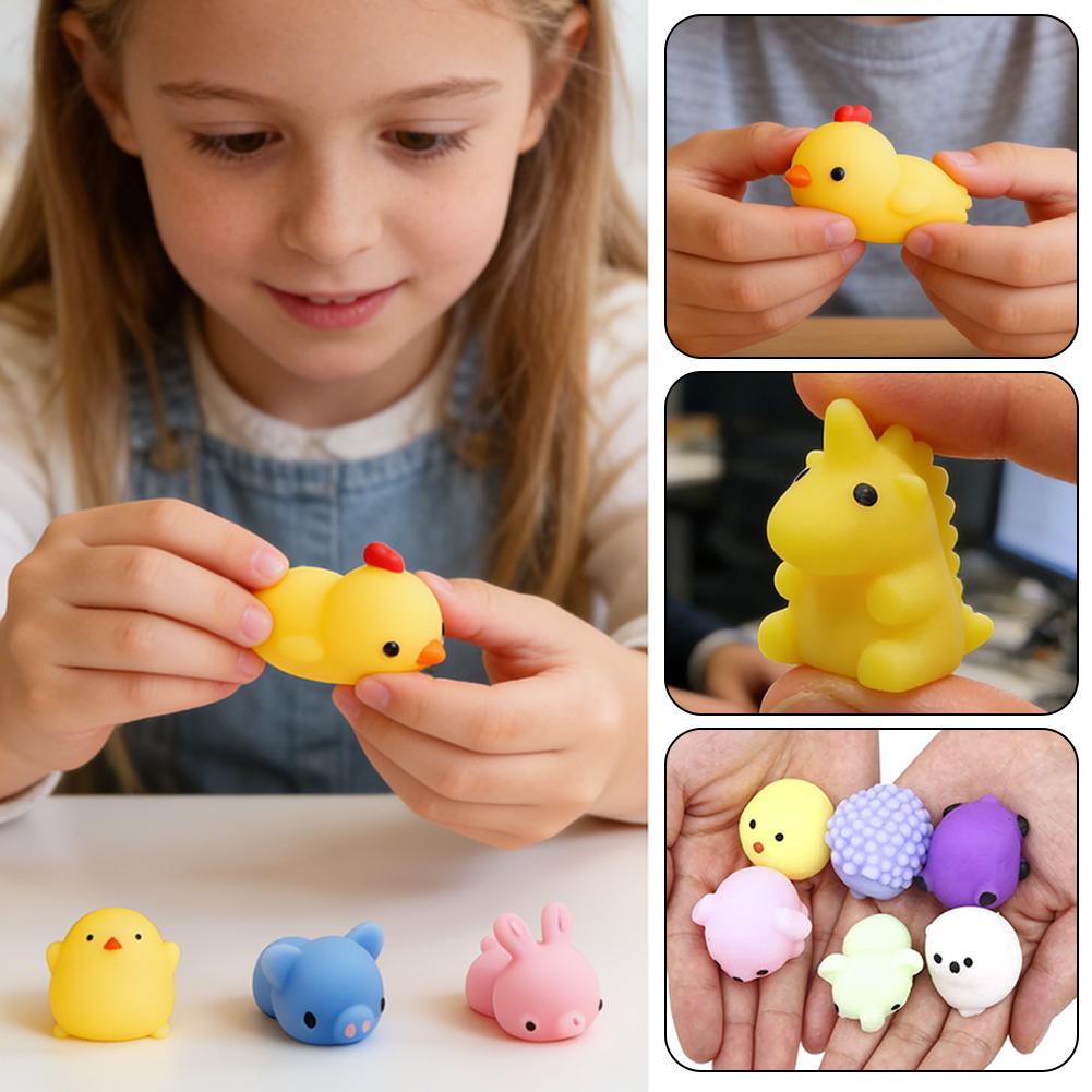 Mochi Toys Toys Kids Childrens Stress Relief Animal Squishy 15Pcs Pack Soft Elastic TPR Squeeze Fidget For Adults Party Favors Birthday