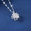 Rotating Clover Necklace Female S999 Pure Silver Clavicle Chain Light Luxury Minority Design Ornament