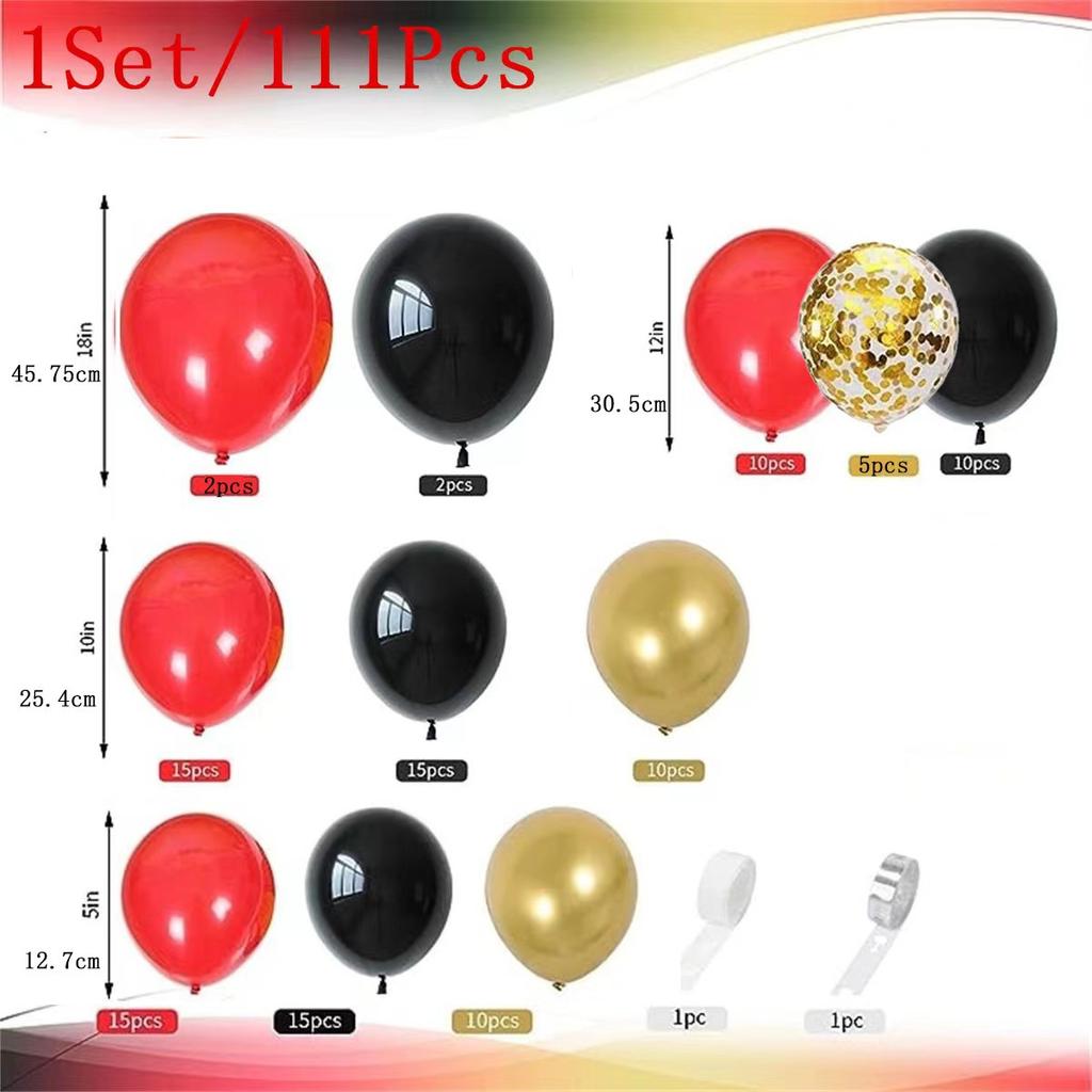 Balloon Set Red Black Gold Balloon Birthday Theme Party Scene Arrangement Wedding Hotel Balloon