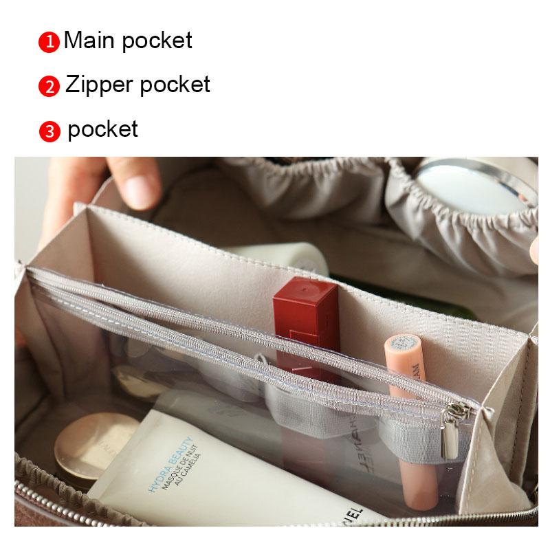 Frosted Genuine Leather Women Cosmetic Bag