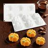 Halloween Pumpkin Silicone Mold 6-Cavity Non-Stick Pumpkin Cake Mould For Baking Chocolate Cupcake Jelly Dessert Treats Cake