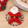 Festive Dog Chew Toys Christmas Plush Toy, Squeaky Toy with Cotton Rope, Bite Resistant Santa Claus Holiday for Small Medium Dogs, Interactive