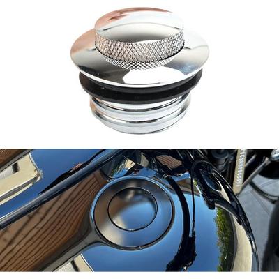 Motorcycle Fuel Oil Gas Tank Cover Press Fuel Tank Pop-Up Gas Cap For Harley Sportster 1200 883 XL 72 Dyna Super Glide CVO Silver