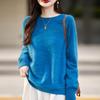 Women's Heavy-Duty Brushed Wool Sweater - Loose Style, Round Neck Knitwear for Autumn/Winter