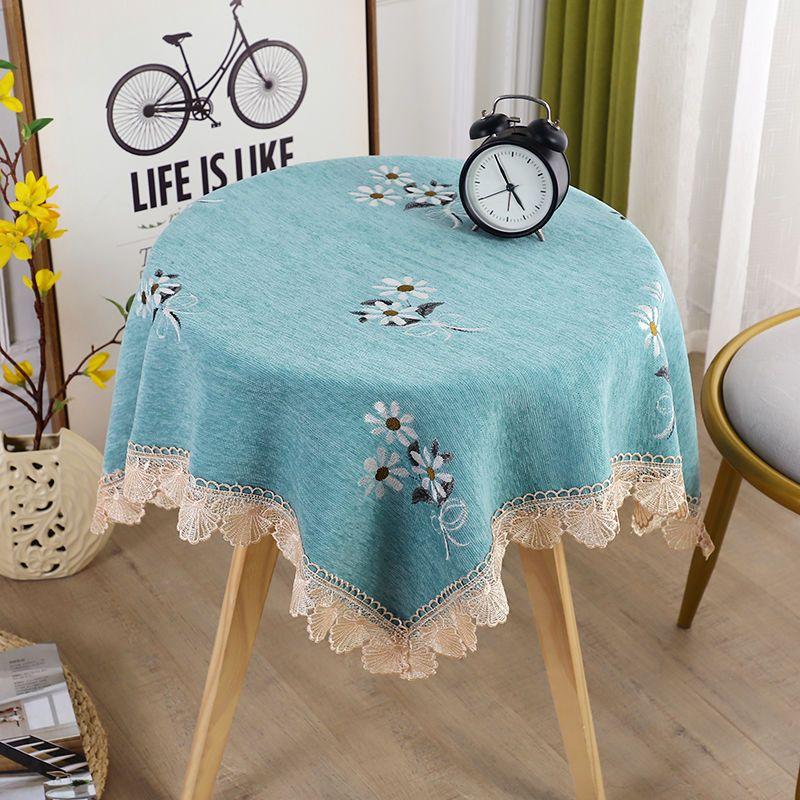 Household Minimalist Dining Table Cloth Countryside Style Small Round Table Cover Rectangular Floral Lace Universal Tablecloth