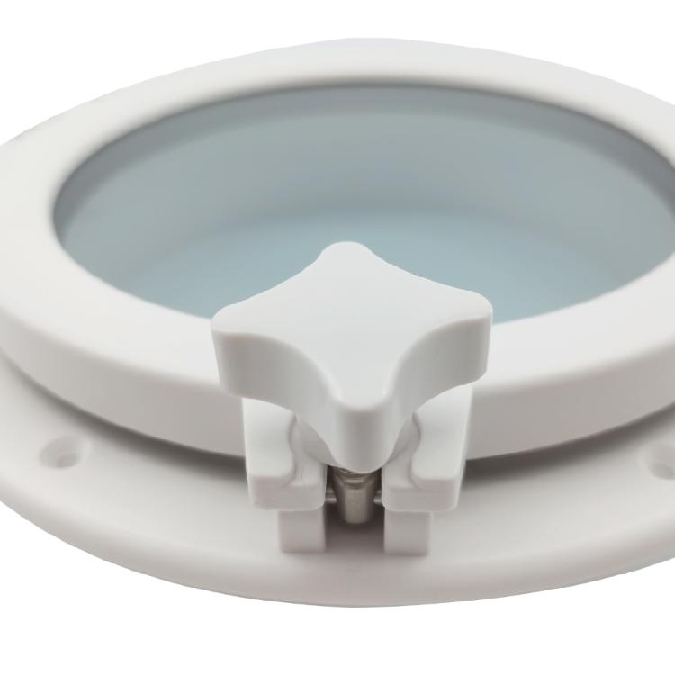 Round Boat Hatches Portlight Porthole Window ABS Easy Assembly 4mm Safety Glass Corrosion Resistant Marine