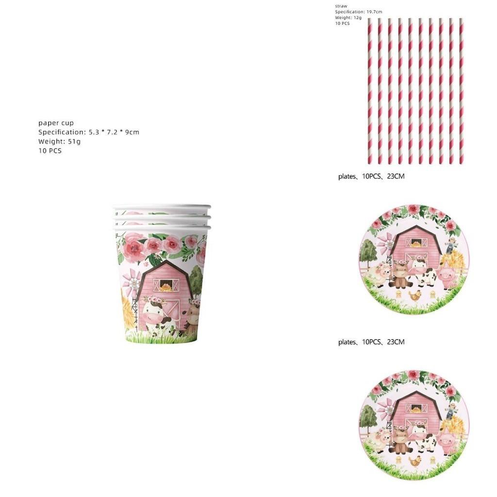 New Farm Themed Pet Birthday Party Decorations Plastic And Paper Supplies