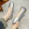 2025 Women's Genuine Leather Low-heel Solid Color Shoes Round Toe Flat Bottom Shallow Single Shoe Casual Versatile Loafers Mujer