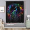 2PC Home Decoration Curtains, Peacock Background With Rod Pocket Curtains, Kitchen, Coffee Shop, Living Room, Balcony, Garden
