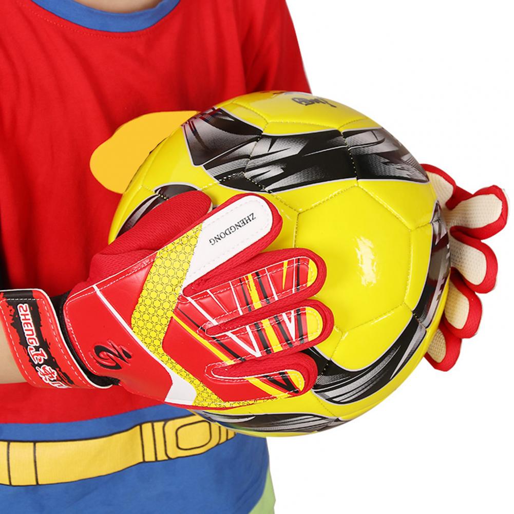 Fotballhansker Målvaktshansker Fotballhansker for barn med sterkt grep i håndflatene Pustende design Støtabsorberende for unge