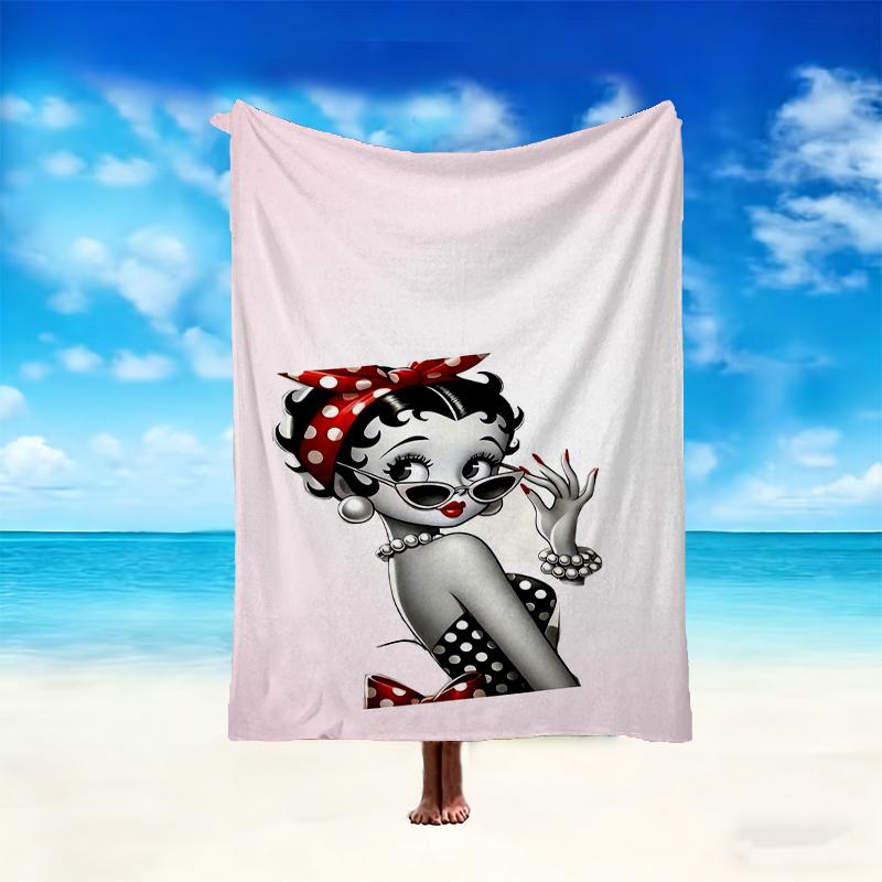 1pc Digital Print Nap Blanket, Betty Boop Blanket for Home Use, All Season Warmth, Christmas and Valentine's Day Gift Blanket