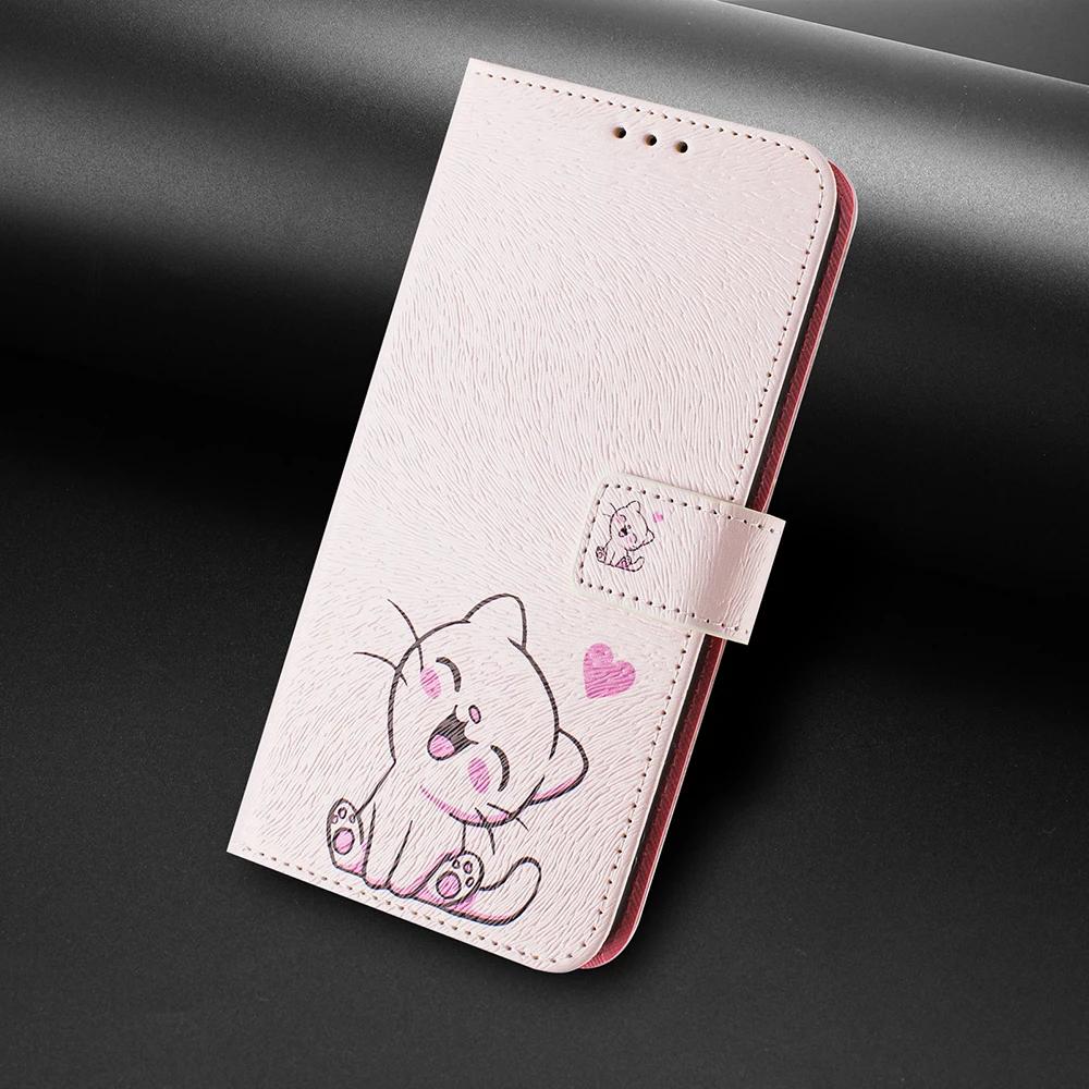 Bunte Zeichnung Wallet Hülle für iPhone 11 12 13 Pro Max Mini XR XS 10 X Stoßfest Ständer Kartenhalter Riemen Flip Handyhülle