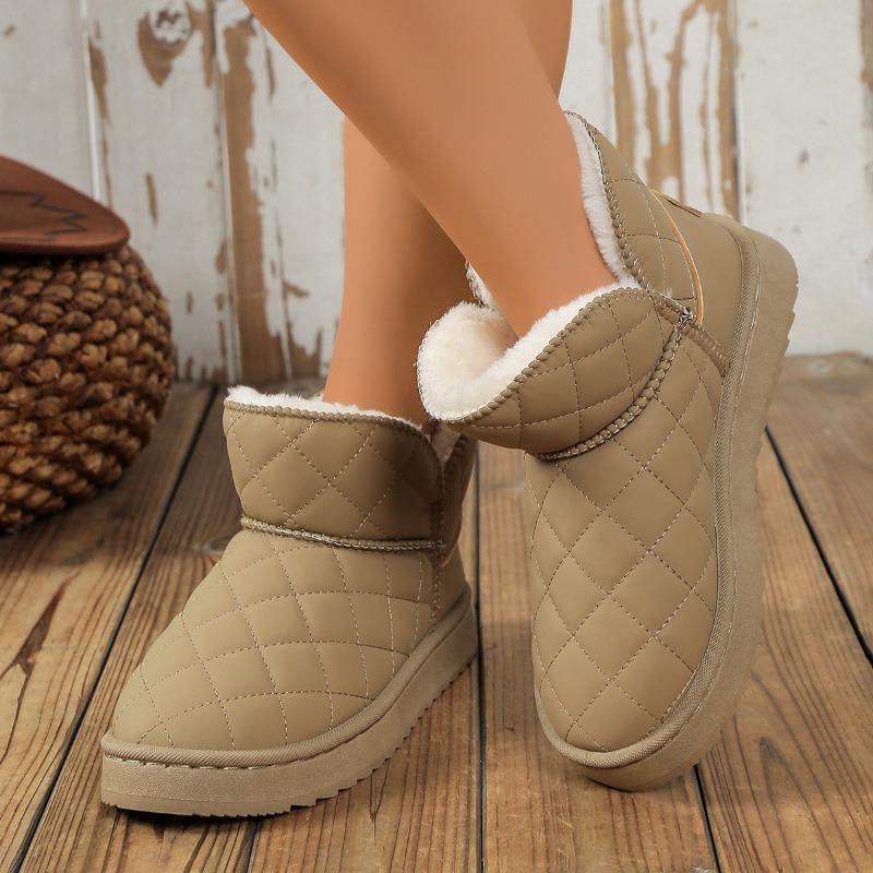 New Large-sized Thick-soled Snow Boots for Women, Waterproof, Fleece, Thickened and Warm Cotton Shoes
