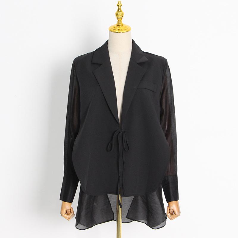 

2025 Summer Women s Lace Cardigan: European-American Style, Solid Color, Medium-Length Drape Jacket Large чёрный