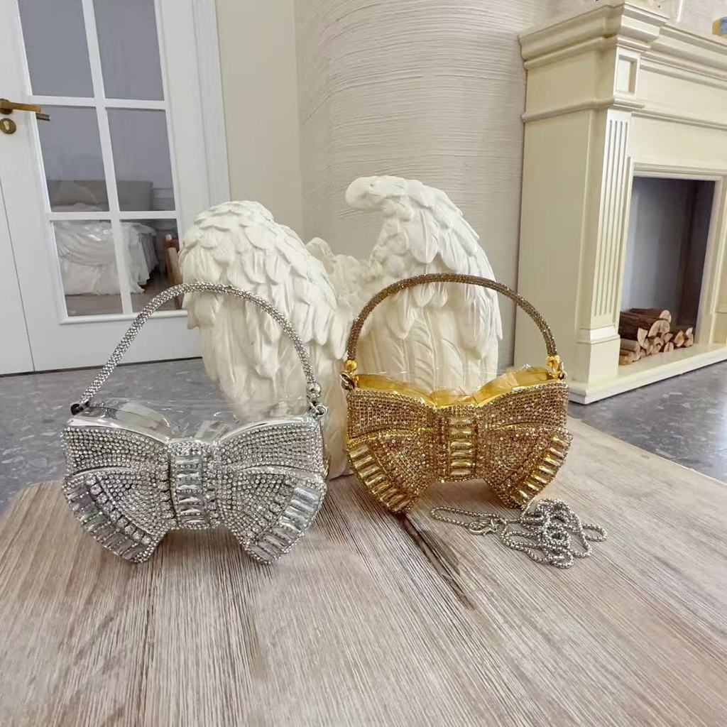 Light Luxury Rhinestone Butterfly Clutch Bag With Magnetic Closure For Evening Events