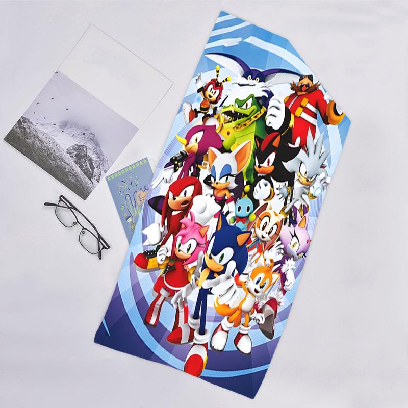 1pc Sonic5 Beach Towel, Beach and Seaside Swimming Pool Equipment, Fashion Pattern, Rectangular, Travel Essentials