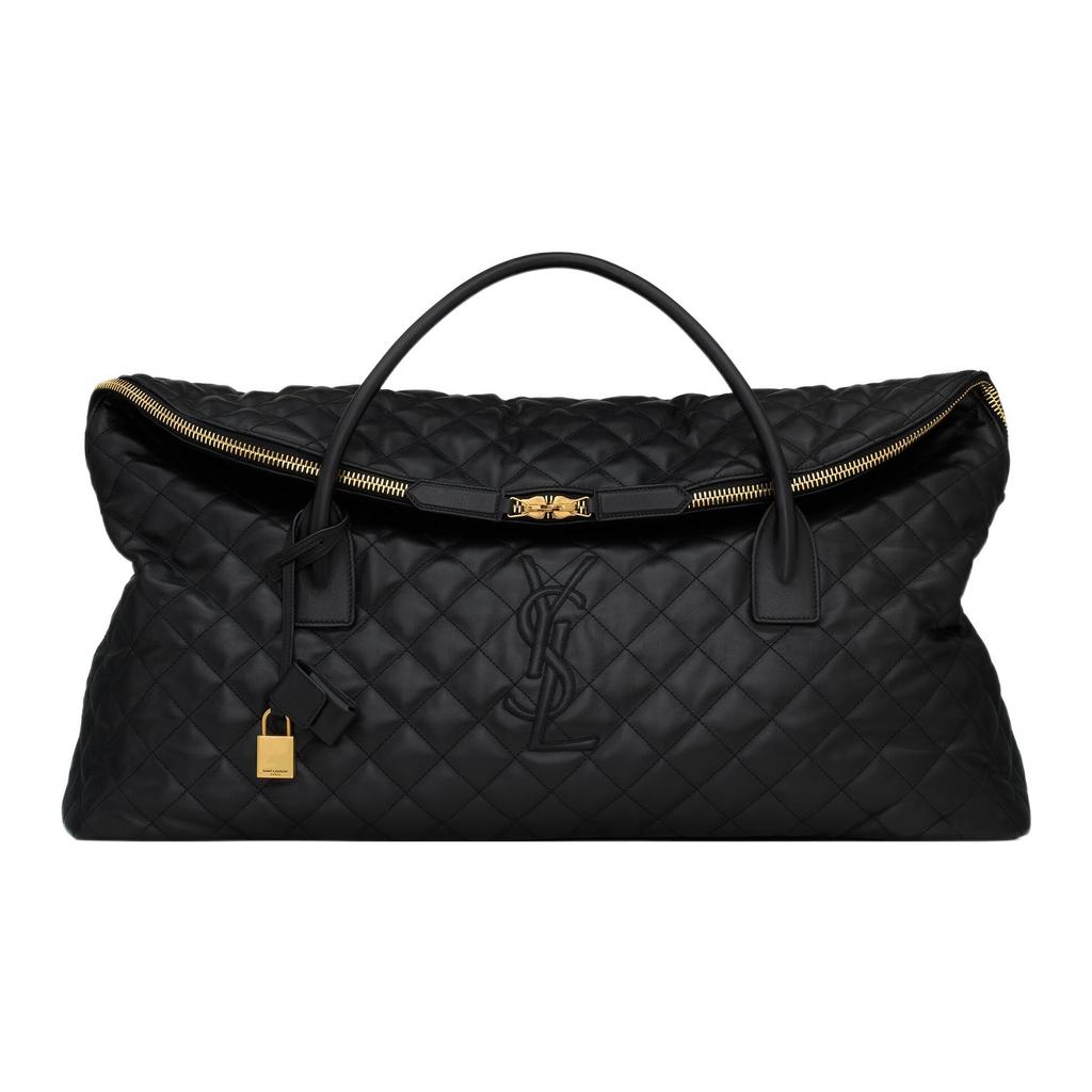SAINT LAURENT Calfskin Travel Bag Women's Black 736009-AABK9-1000
