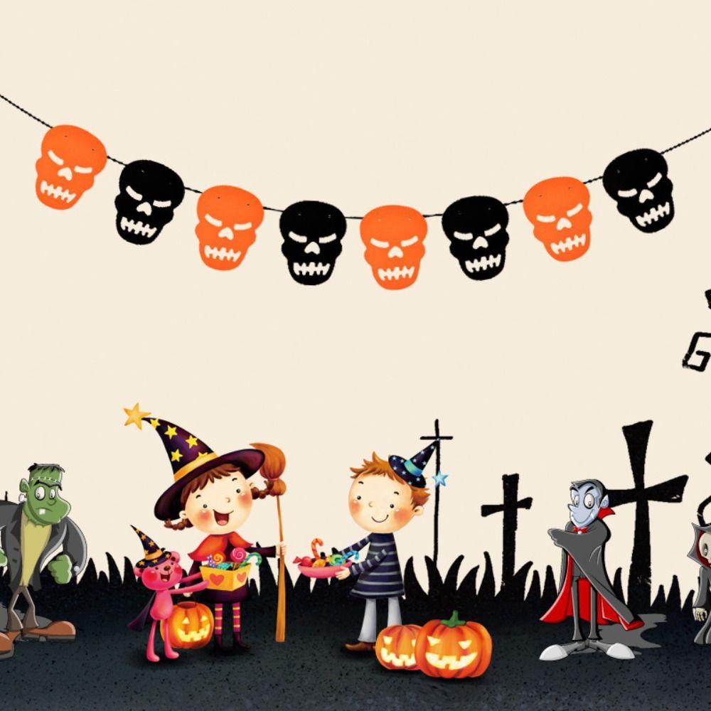 DIY Happy Halloween Banner Hanging Party Decor Pull Flag  Mischievous Party Decor
