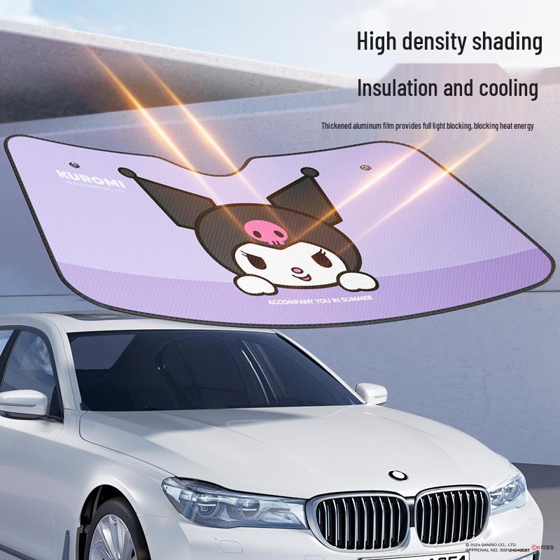 Kuromi Car Sun Shade: Windshield Sun Visor & Heat Insulation Curtain