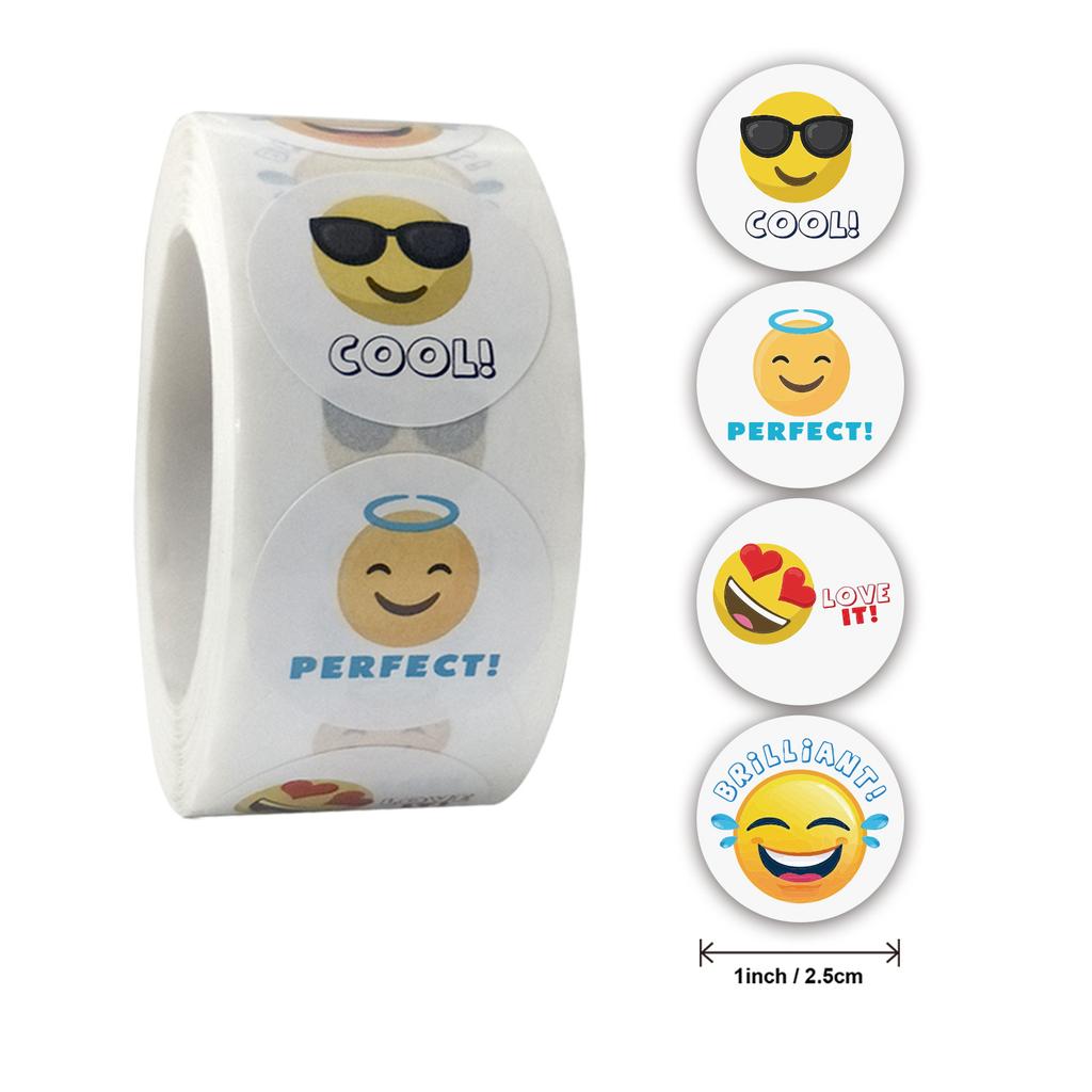 Stickers 500 Pcsroll Face Encouragement Reward Sticker Children Toy Decoration Sticker Label