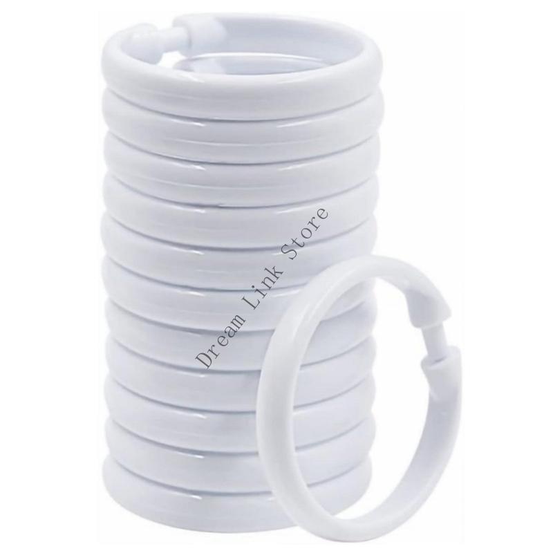 Shower Curtain Rings,Easy Snaps Closure Shower Curtain Hooks O Rings Hook Hangers for Bathroom Shower Window Rod