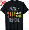 Piante Vegane Divertenti Verdure Sono Medicina Regalo Vegetariano Unisex T-shirt Moda Vintage Vacanza al Mare Cotone Magliette Grafiche