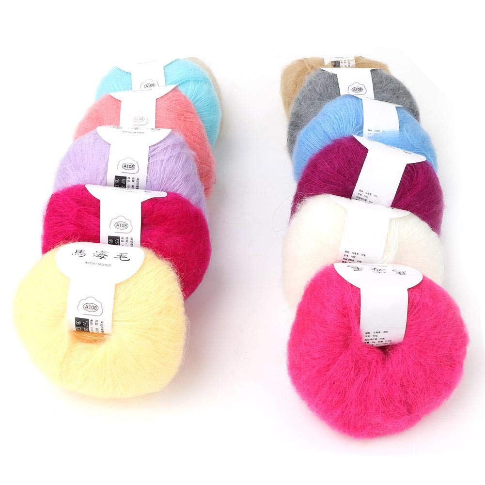 ochun Yarn Knitting Soft Angora Hand Suitable for Weaving Seat Hand Acrylic Yarn Yarn, Ultra-fine, Fluffy, Mohair, Soft, Shrink-Resistant, Washable,