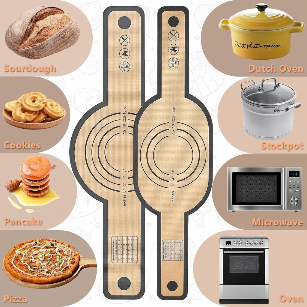 S1032026122 Silikon Brot-Schlaufenmatte für Dutch Oven Tragbar Lange Griffe Antihaft Wiederverwendbare Matte Leicht zu Reinigen Sauerteig-Transfer