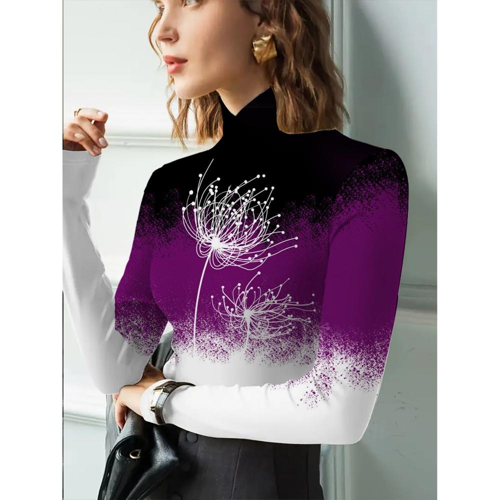 Women's Cheongsam Collar Long Sleeve T-Shirt, Regular Version, Spring and Autumn Collection