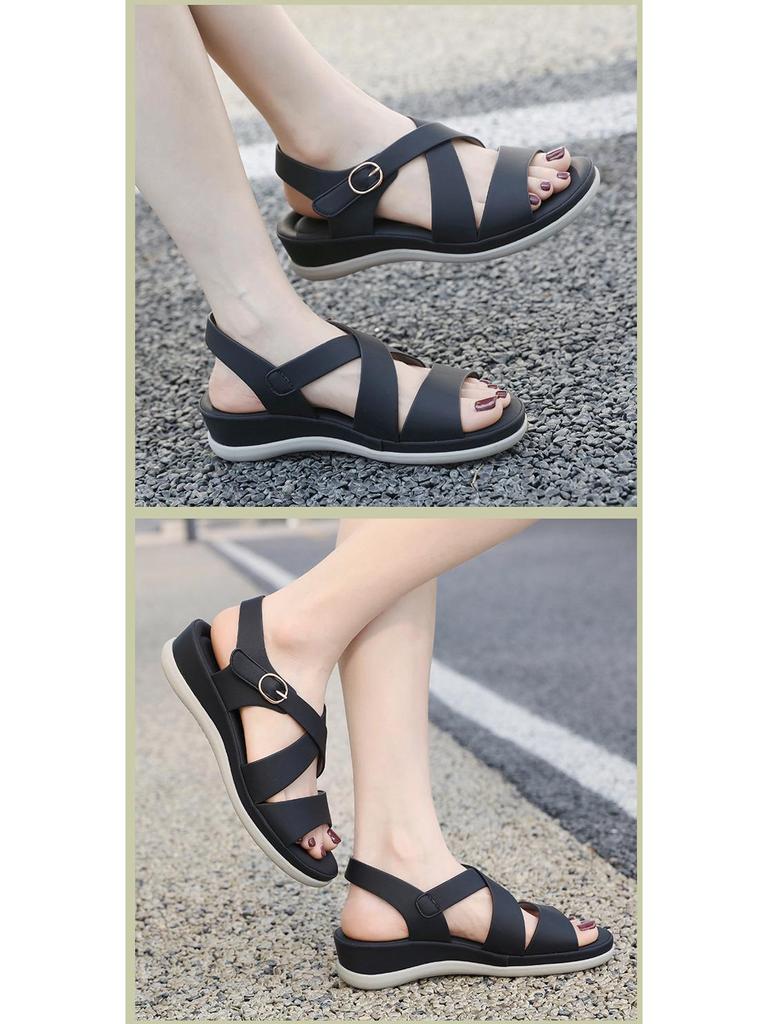 Women's Summer 2025 Sweet Sandals: Plus Size, Thick Sole, Fashionable Beach Sandals