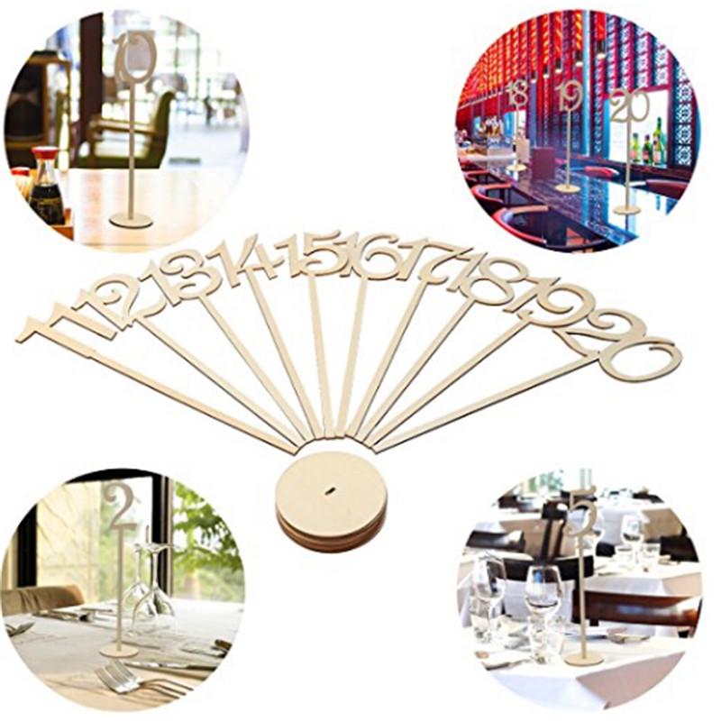 Wooden Wedding Supplies Wedding Place Holder Table Number Figure Card Digital Seat Decoration Hot Sale 10Pcs/Pack 2025