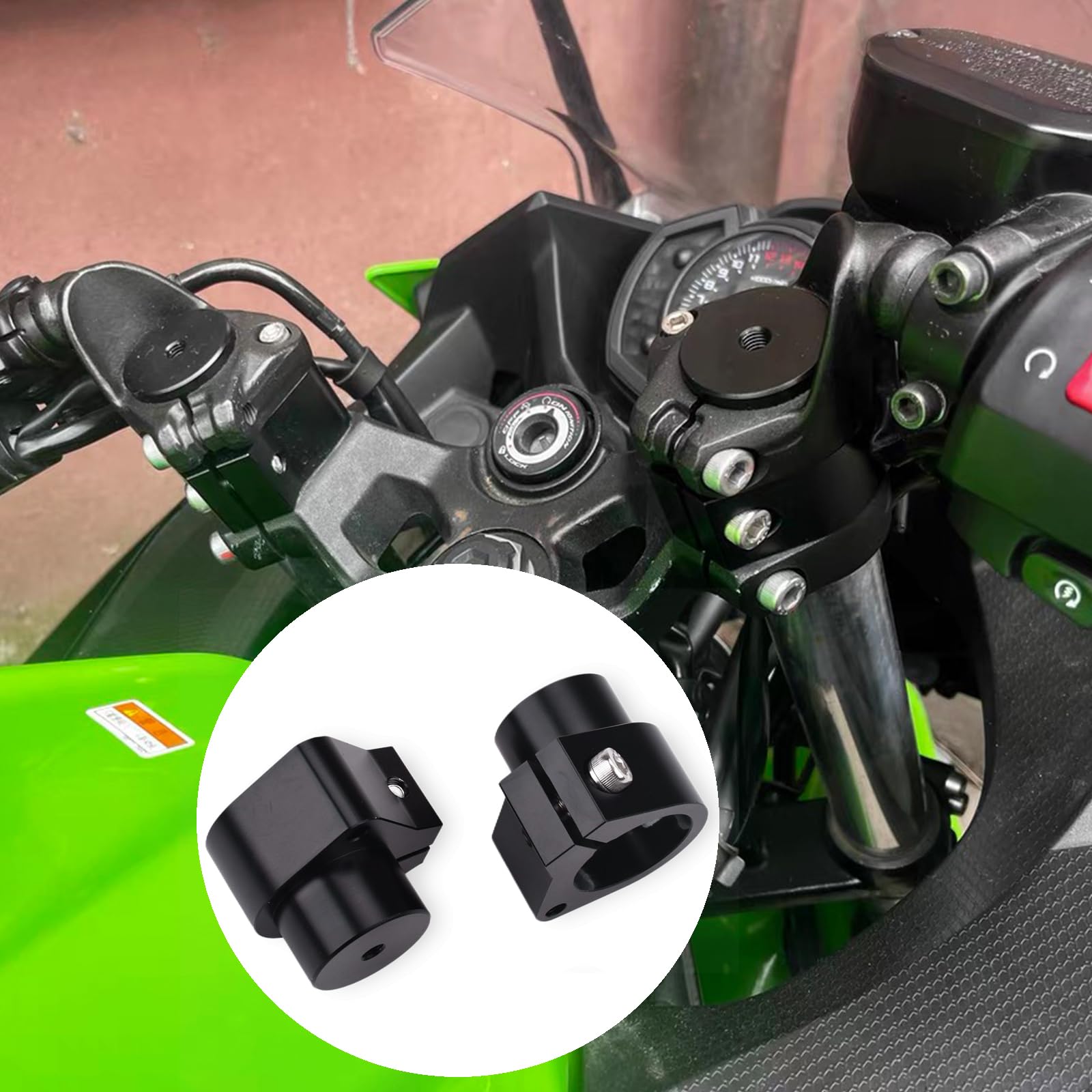 

Motorcycle Steering Wheel Riser Up Approximately 1.2 inches (30 mm) For Kawasaki Ninja 400 (2018-2024) Ninja 250 (2019-2024)