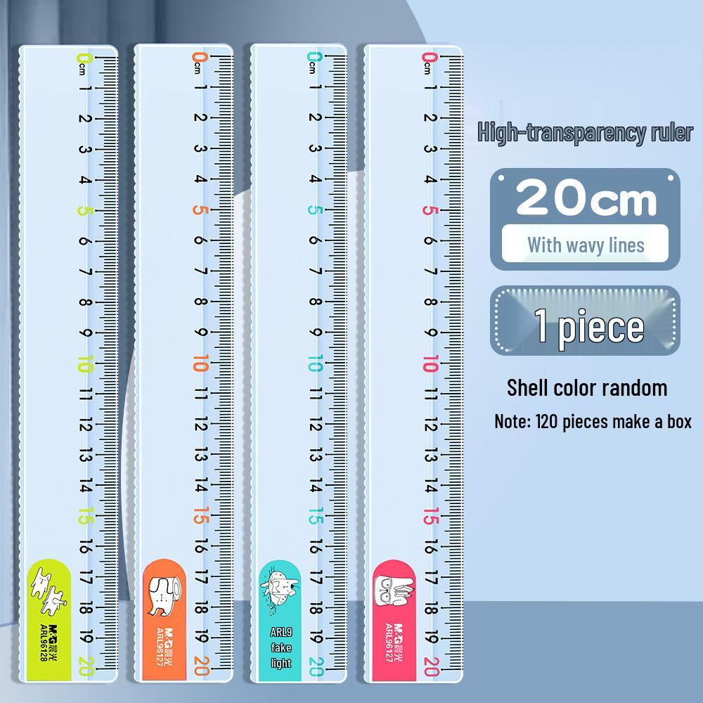 

Mornsun Draping Rabbit Прозрачная волнистая линейка 15/20 см - Идеально подходит для студентов и рисования Random Color