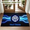 Crystal Velvet Square Rug Custom NameInter Milan Pattern Non Slip Home Floor Decor Rug