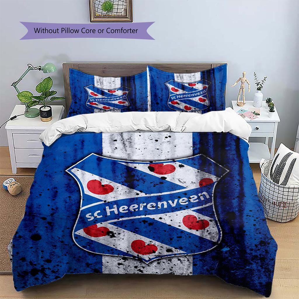 SC Heerenveen  Pattern Bedding Quilt Set  Home Decoration  Gift (1 * Duvet Cover + 2 * Pillowcase  Without Core)