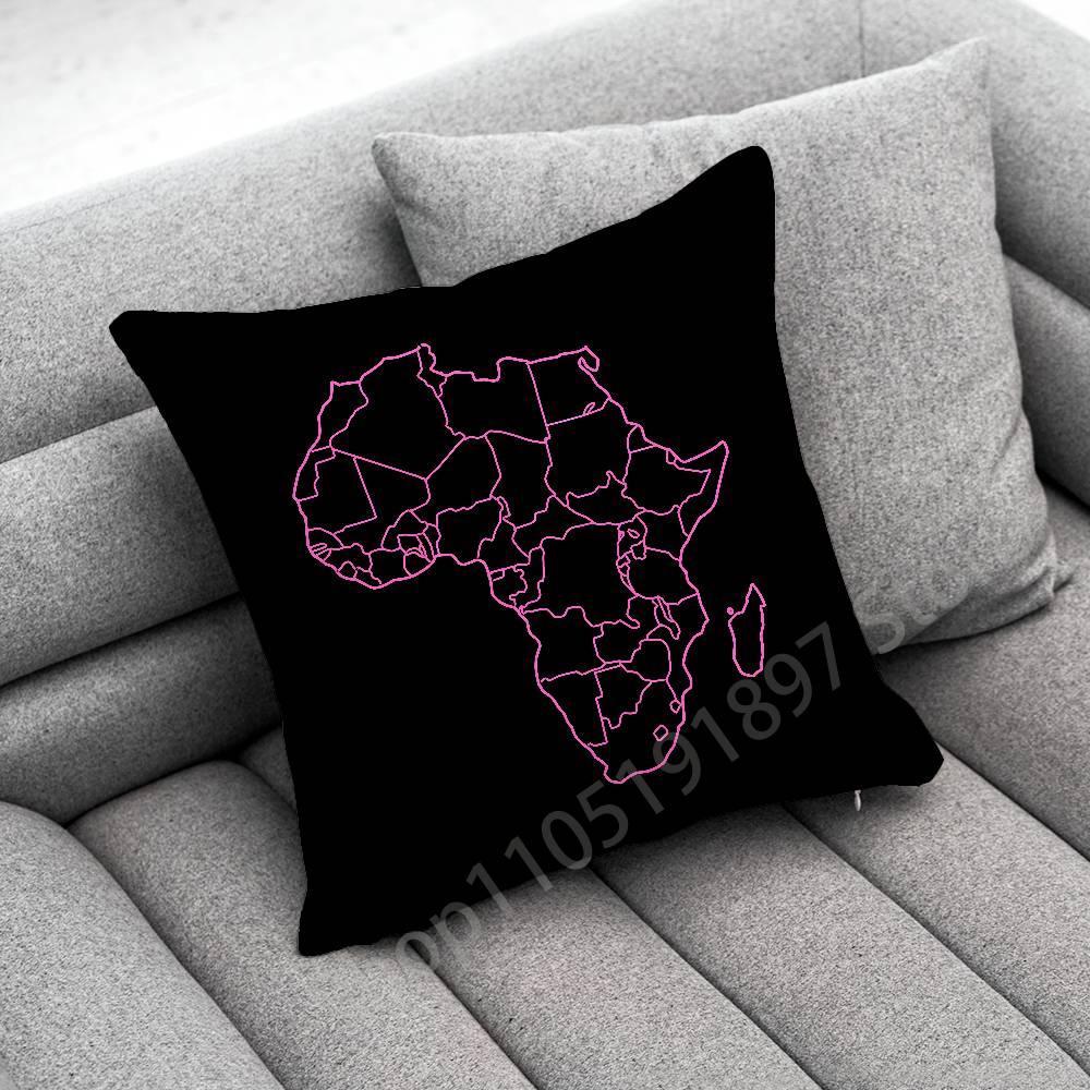 Africa Map ART Throw Pillow Case For 50x50cm 40x40cm 55x55cm 45x45cm 30x30cm Square Bedroom Pillowcase Cover