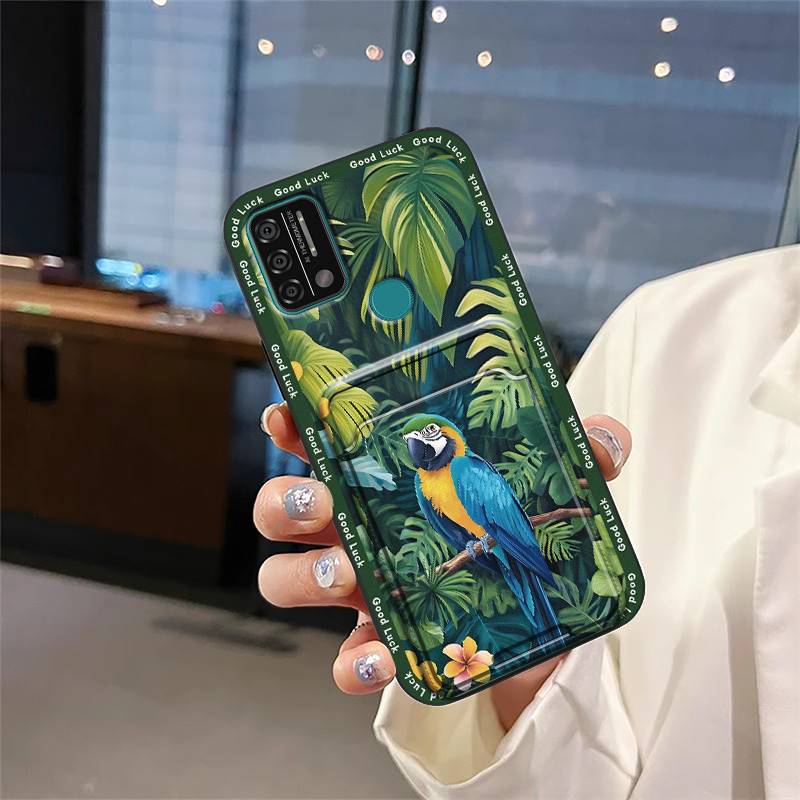 Cute Dirt-resistant Phone Case For UMIDIGI A9 Cartoon Full Wrap Card Slot Fashion Design Protective Cover Silicone TPU