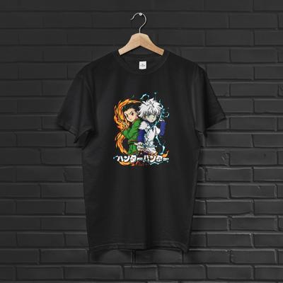 Gon Killua T-Shirt Hunter Duo Grafik Baumwolle Streetwear Manga T-Shirt