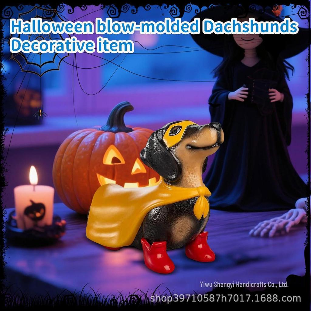 Superhero Dachshund Resin Statue for Home and Garden Decor