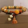 Dunhuang Lotus Bodhi Double Circle Bracelet - Playable Buddhist Prayer Beads for Men and Women
